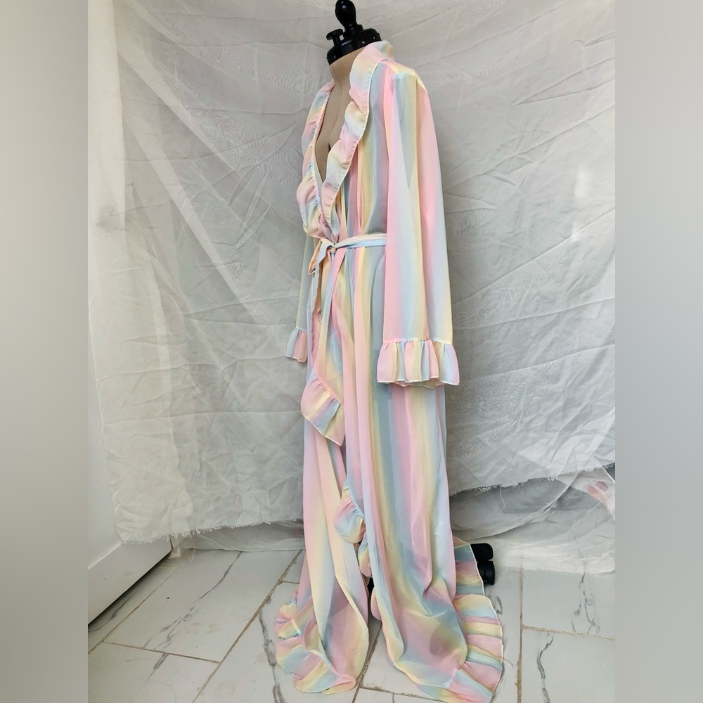 Sheer Pastel Rainbow Robe
